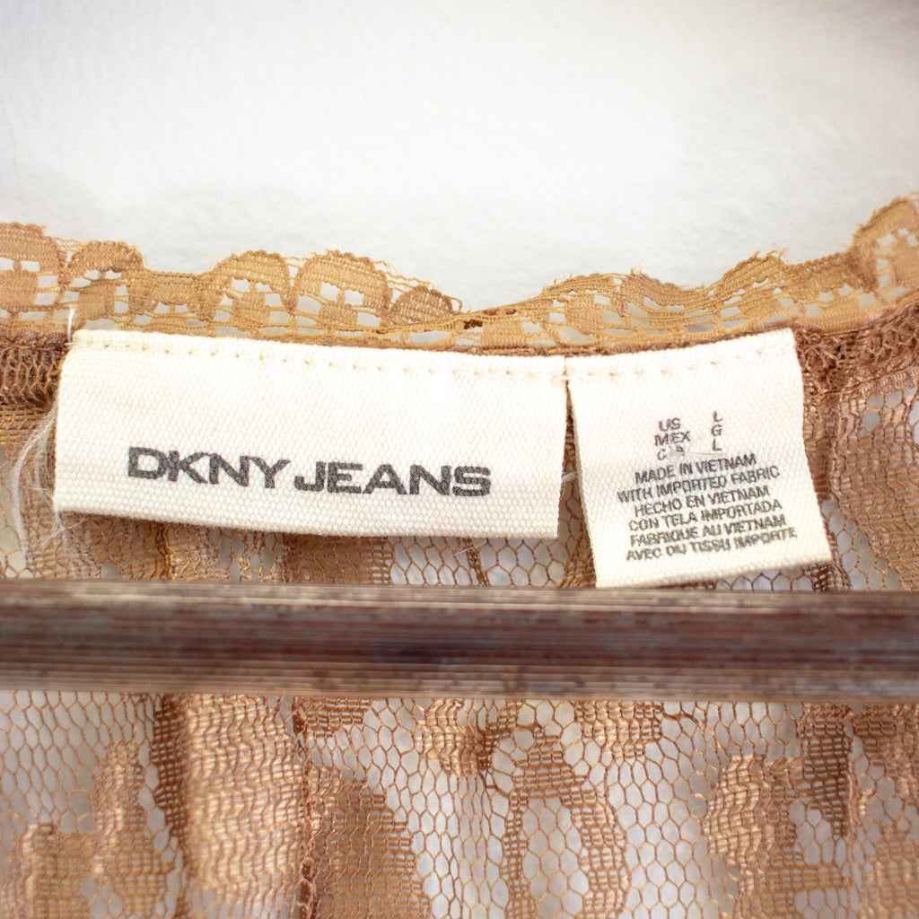 DKNY Jeans Lace Top Size Large