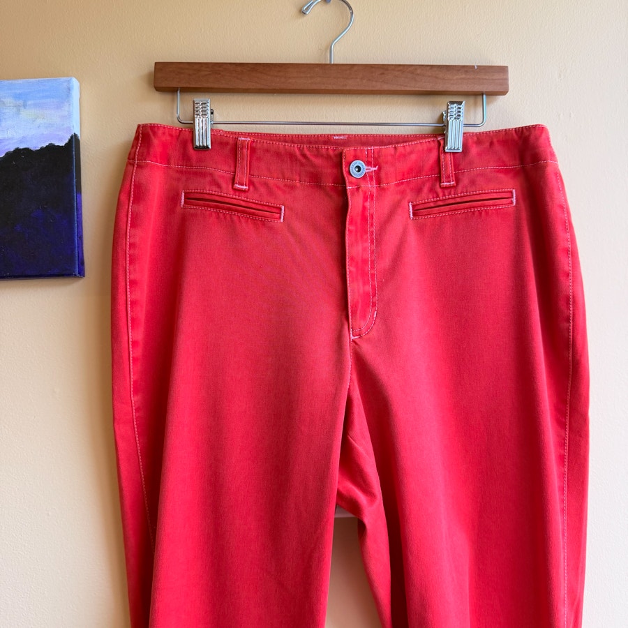 Liz Claiborne Stretch Straight Leg High Waisted Red Pants