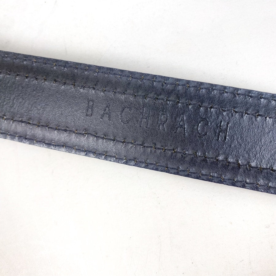 Genuine Leather Black and Silver Perforated Leather Belt Bachrach Size 36