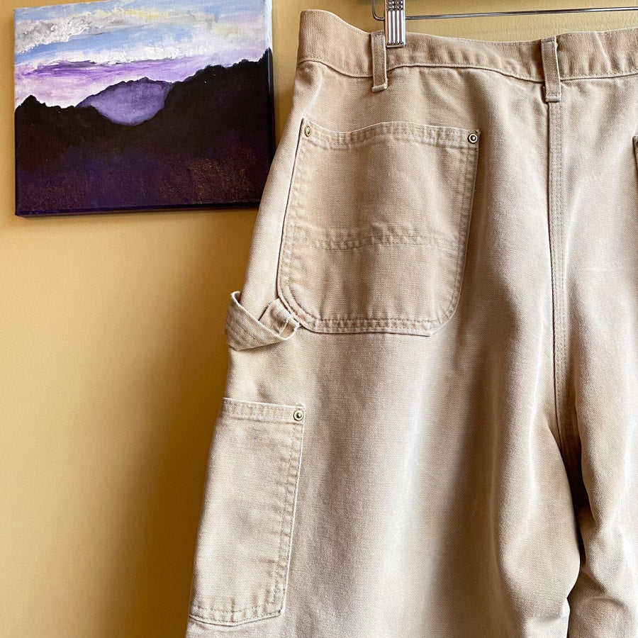Carhartt Carpenter Pants Double Knee Vintage 90s Light Brown Tan Size 42