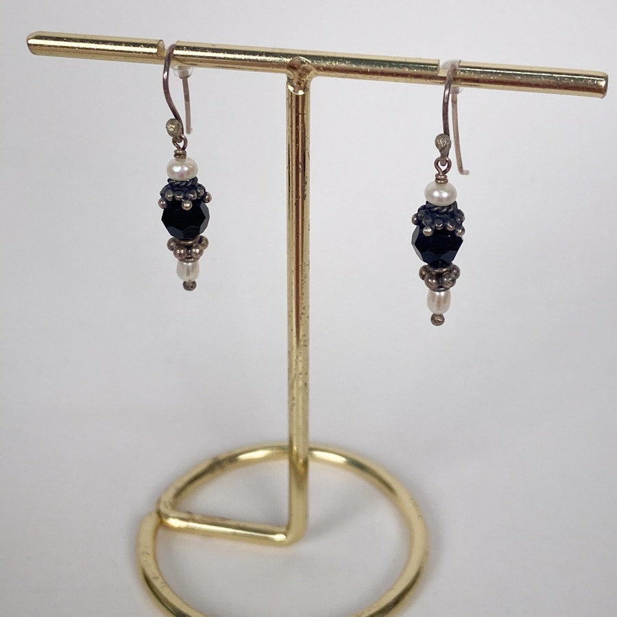 Sterling Silver and Freshwater Pearl Dangly Earrings