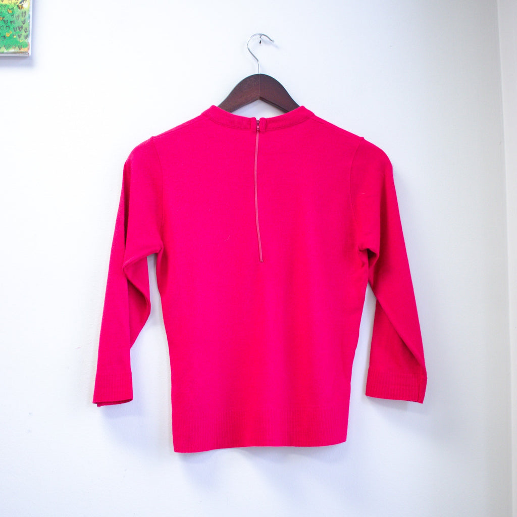 Vintage 80s Hot Pink Sweater Size XS