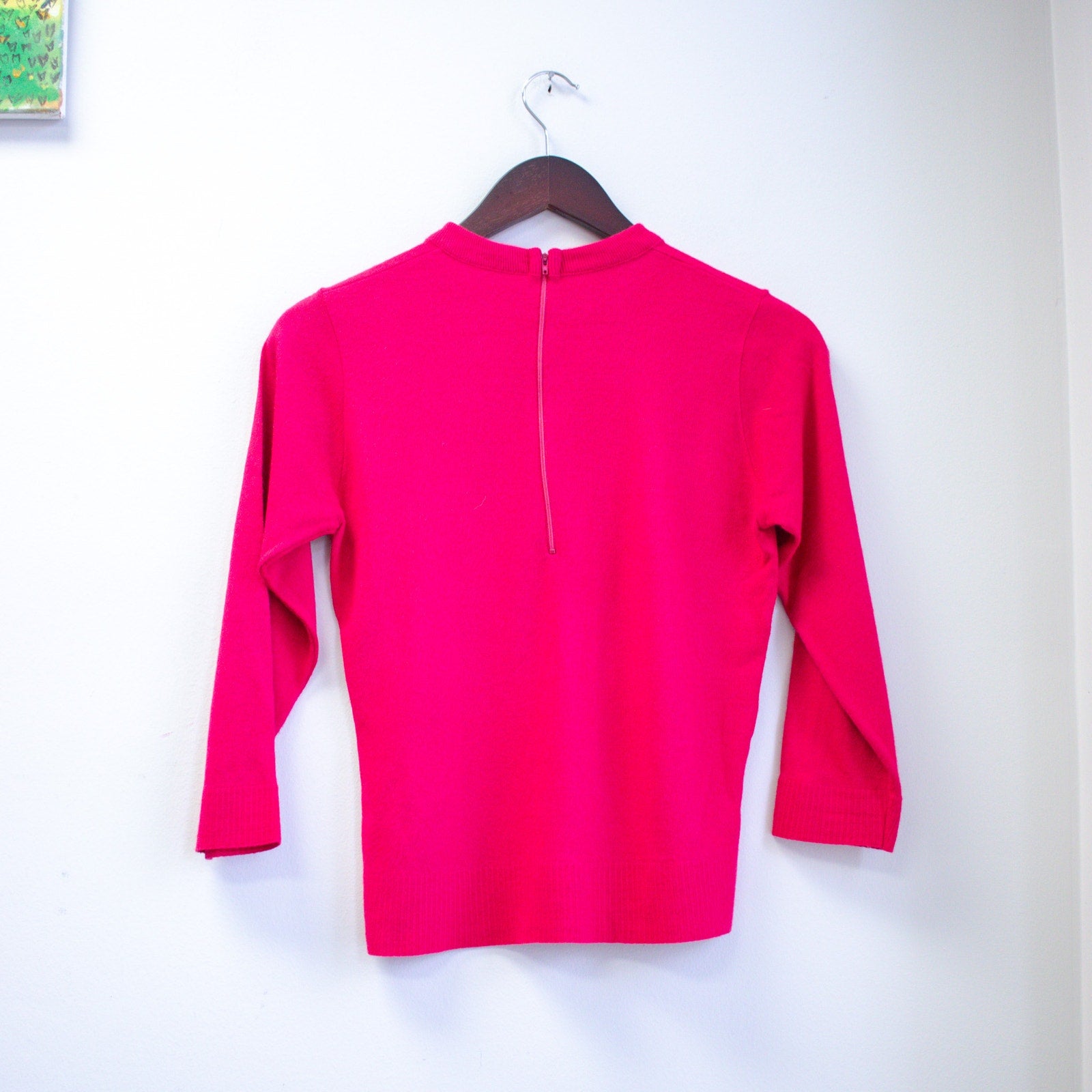 Vintage 80s Hot Pink Sweater Size XS