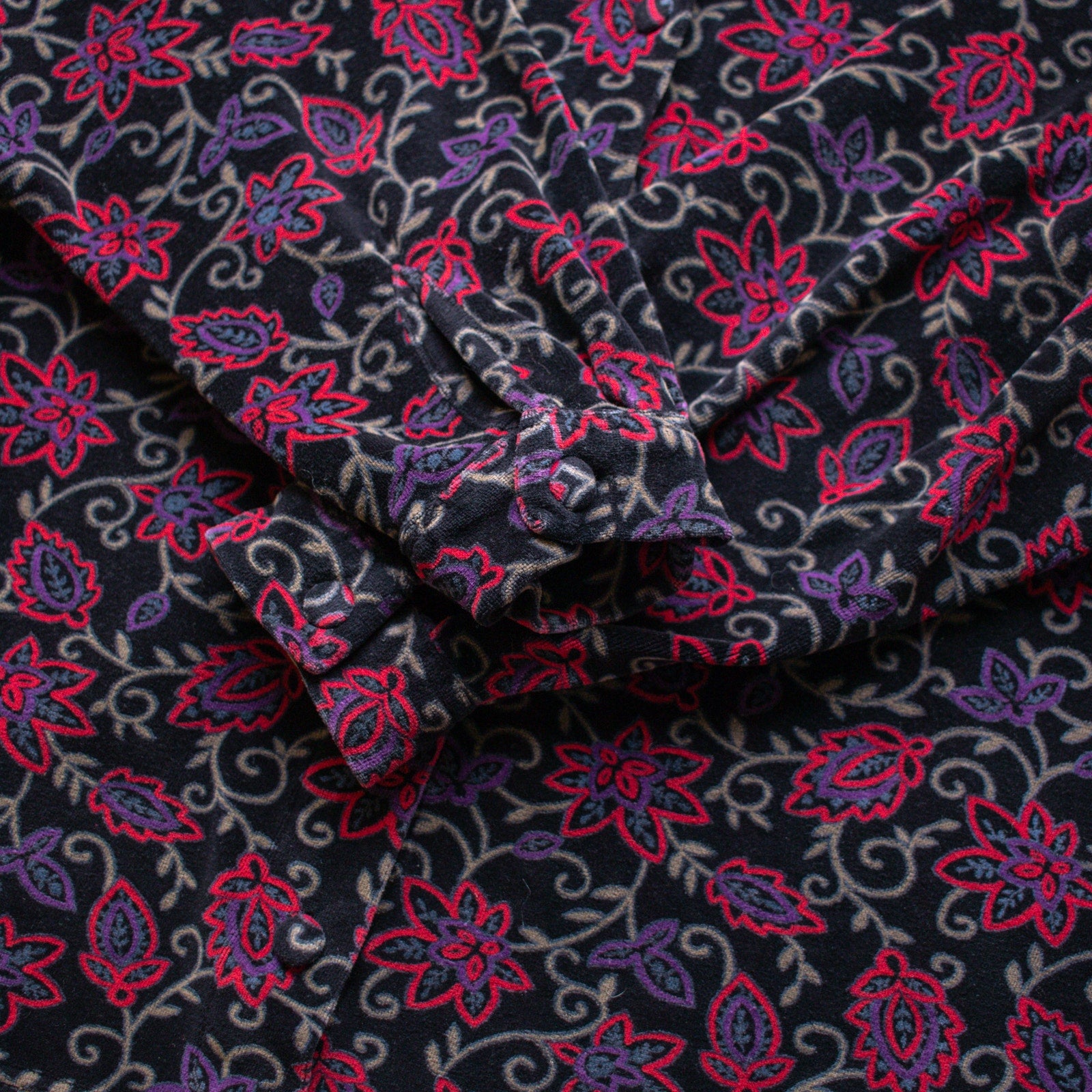 Vintage 90s Red and Purple Fleece Button Up Size XL