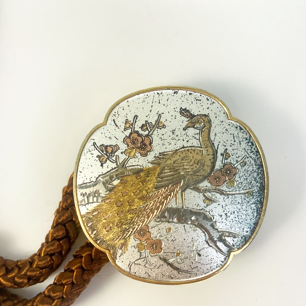Vintage Rope Belt Peacock Buckle 38 inches Long