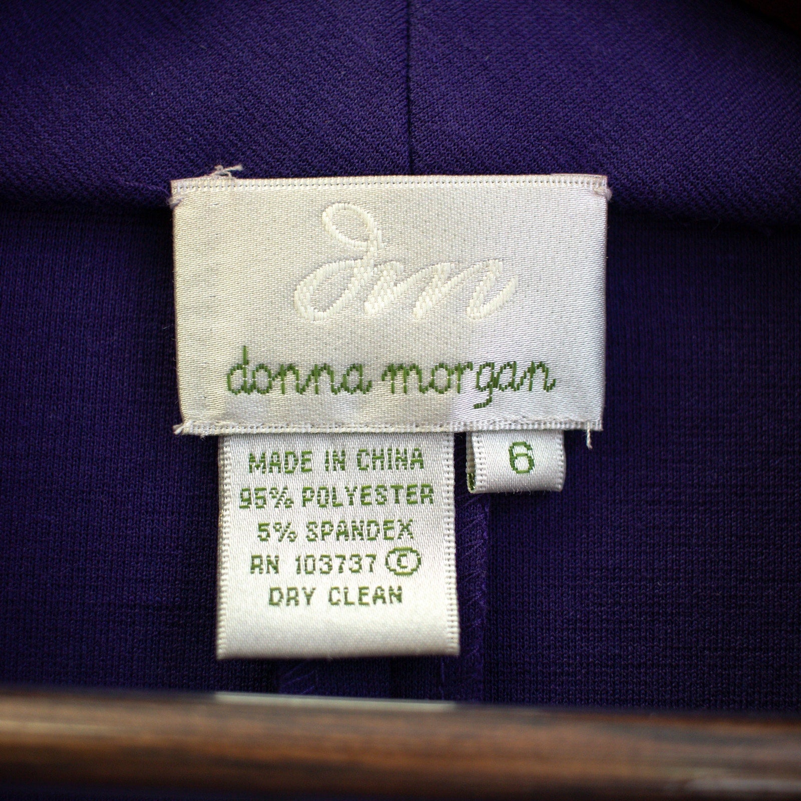 Donna Morgan Purple Cowl Neck Drop Waist Dress Size 6