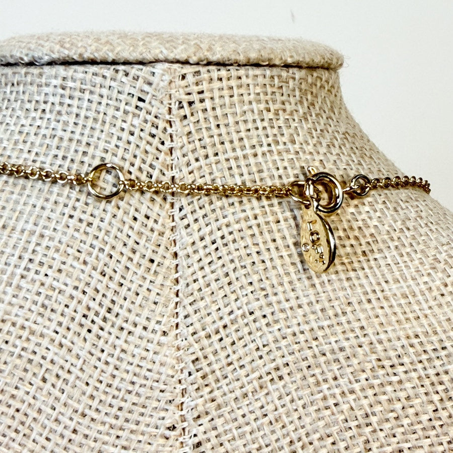 Gold White Green and Black Beaded Ann Taylor Loft Necklace