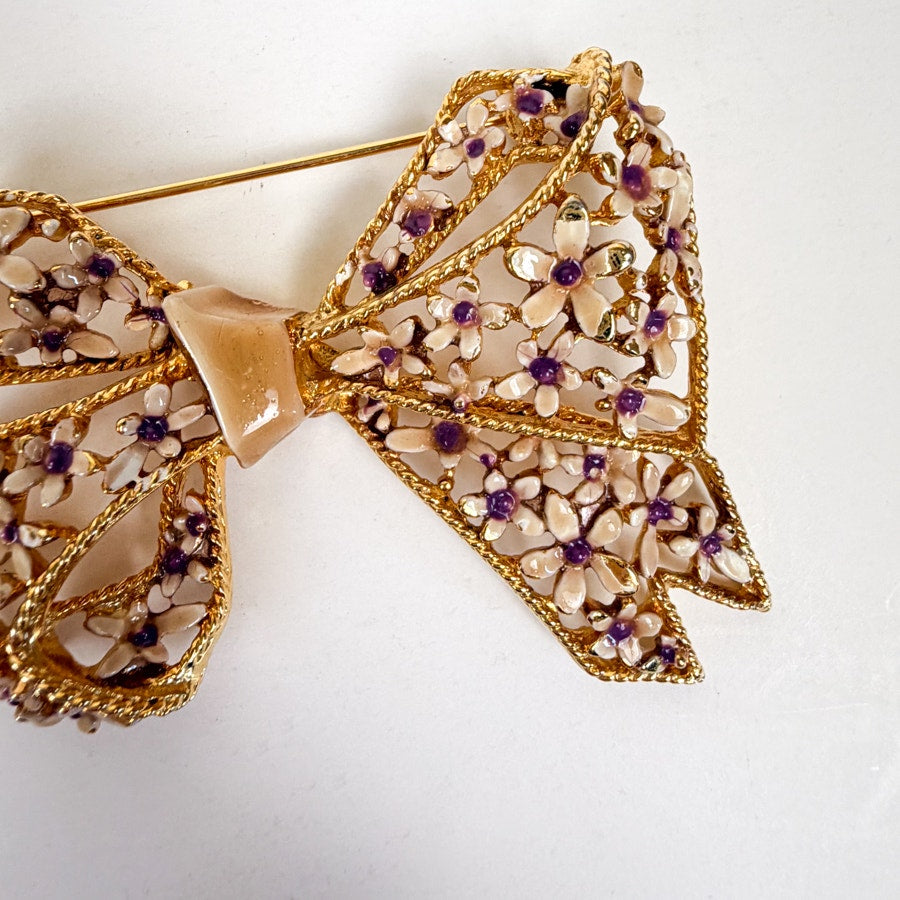 Vintage Gold-Tone Bow Brooch