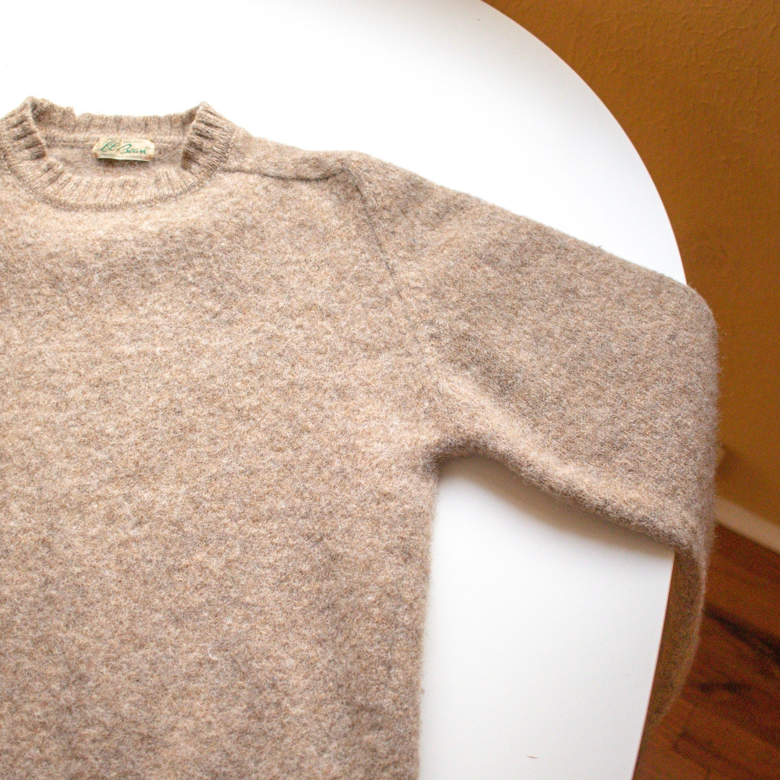 Vintage L.L. Bean 100% Brown Wool Sweater Size S