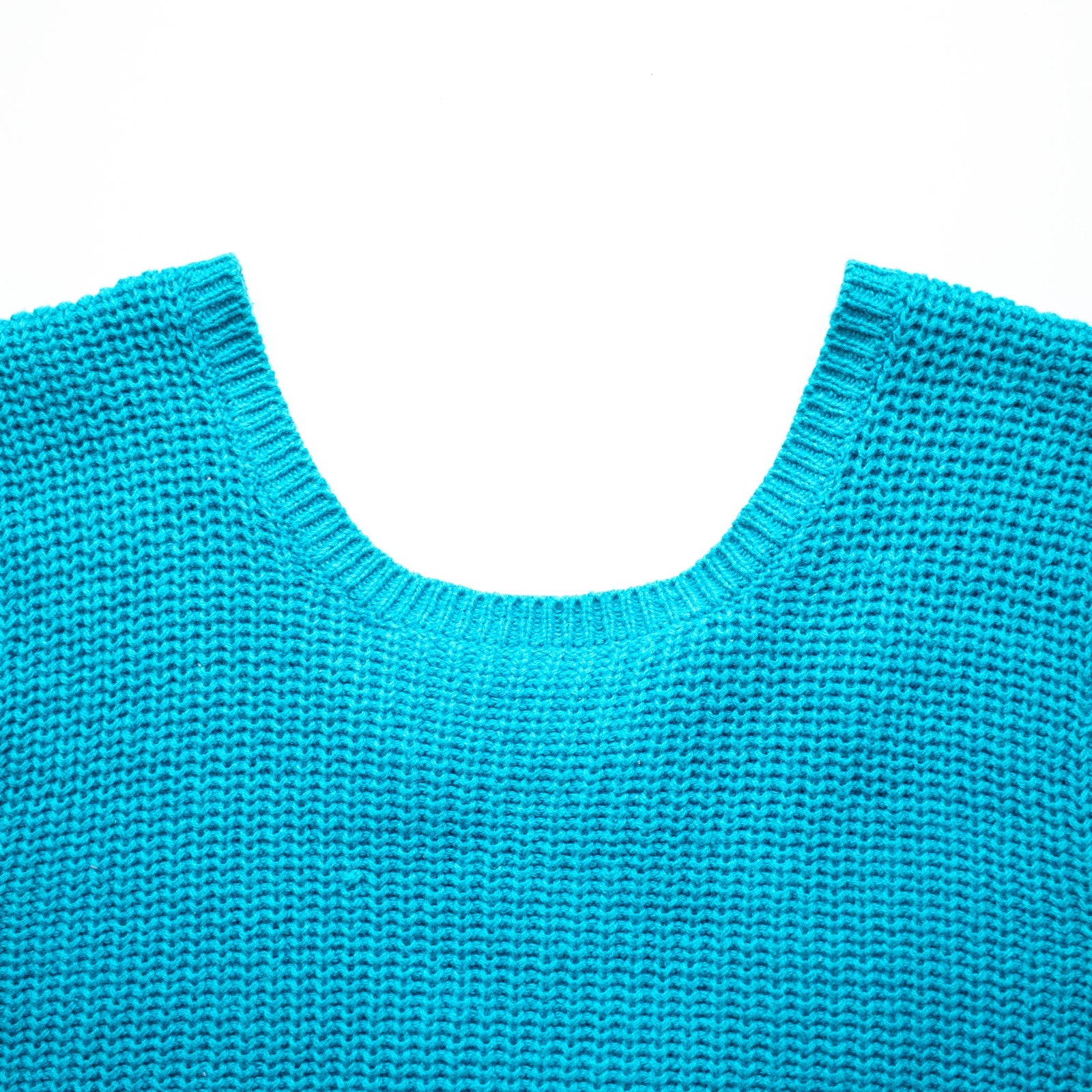 Vintage Teal Blue Reversible Cotton Sweater Vest Size Medium