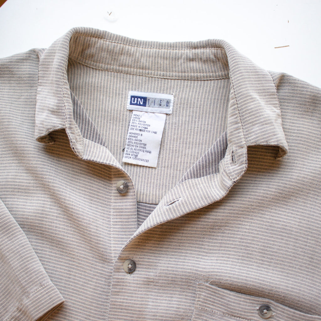 Vintage 90s Beige Men's Casual Button up Size Large