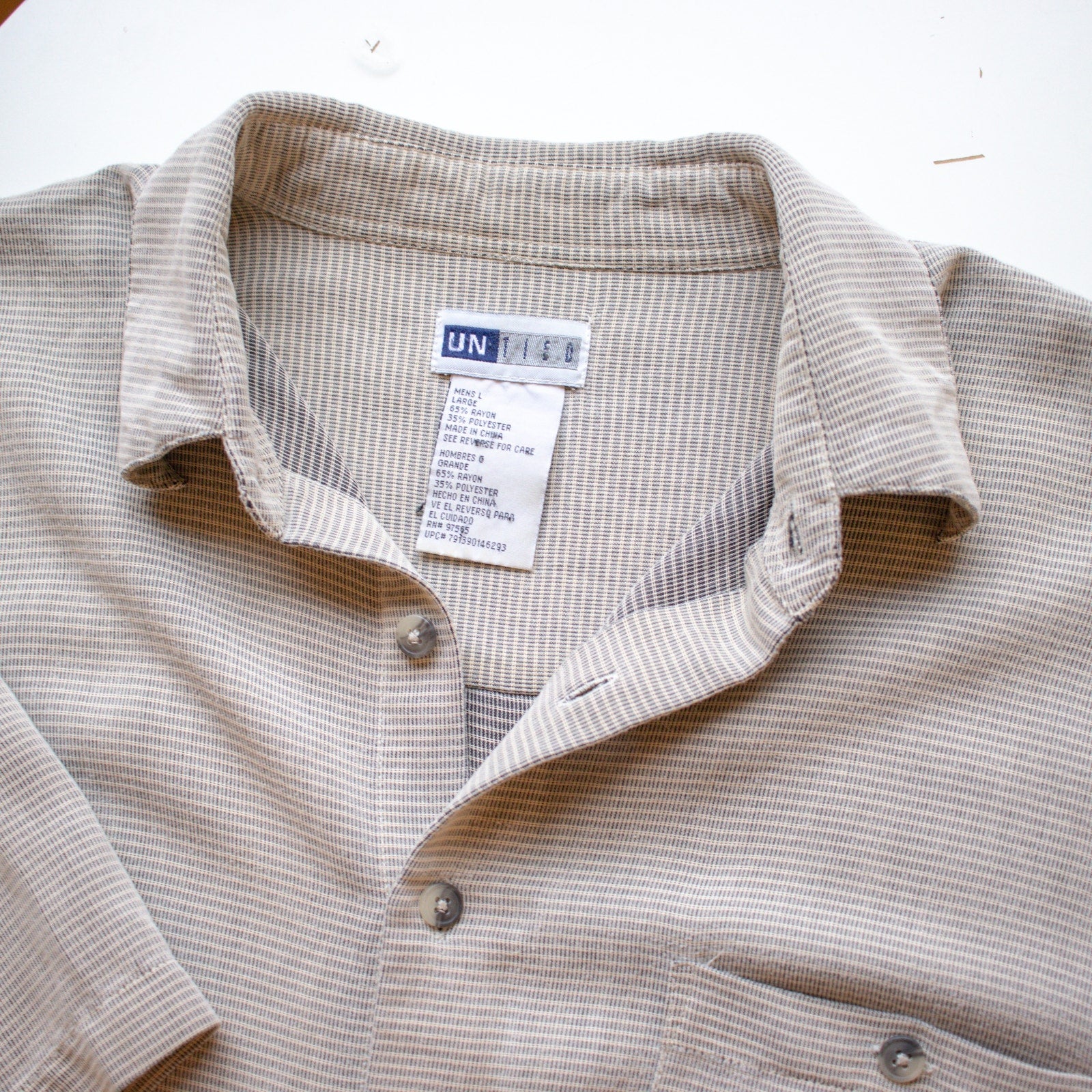 Vintage 90s Beige Men's Casual Button up Size Large