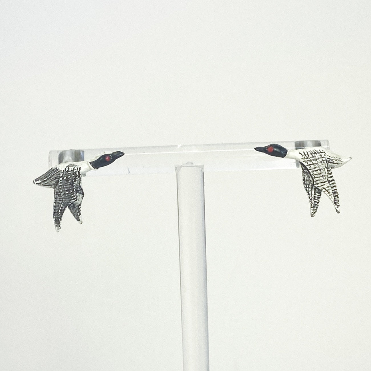Vintage Loon Stud Bird Earrings