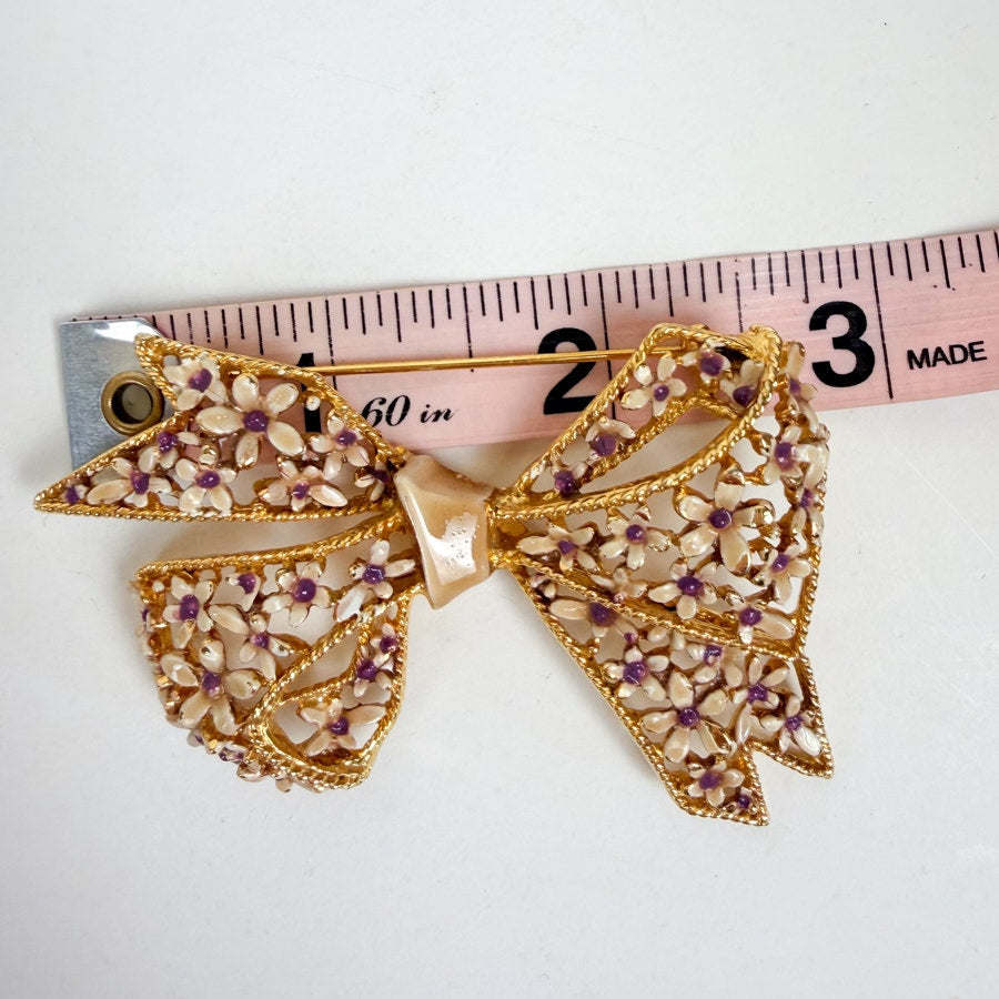 Vintage Gold-Tone Bow Brooch