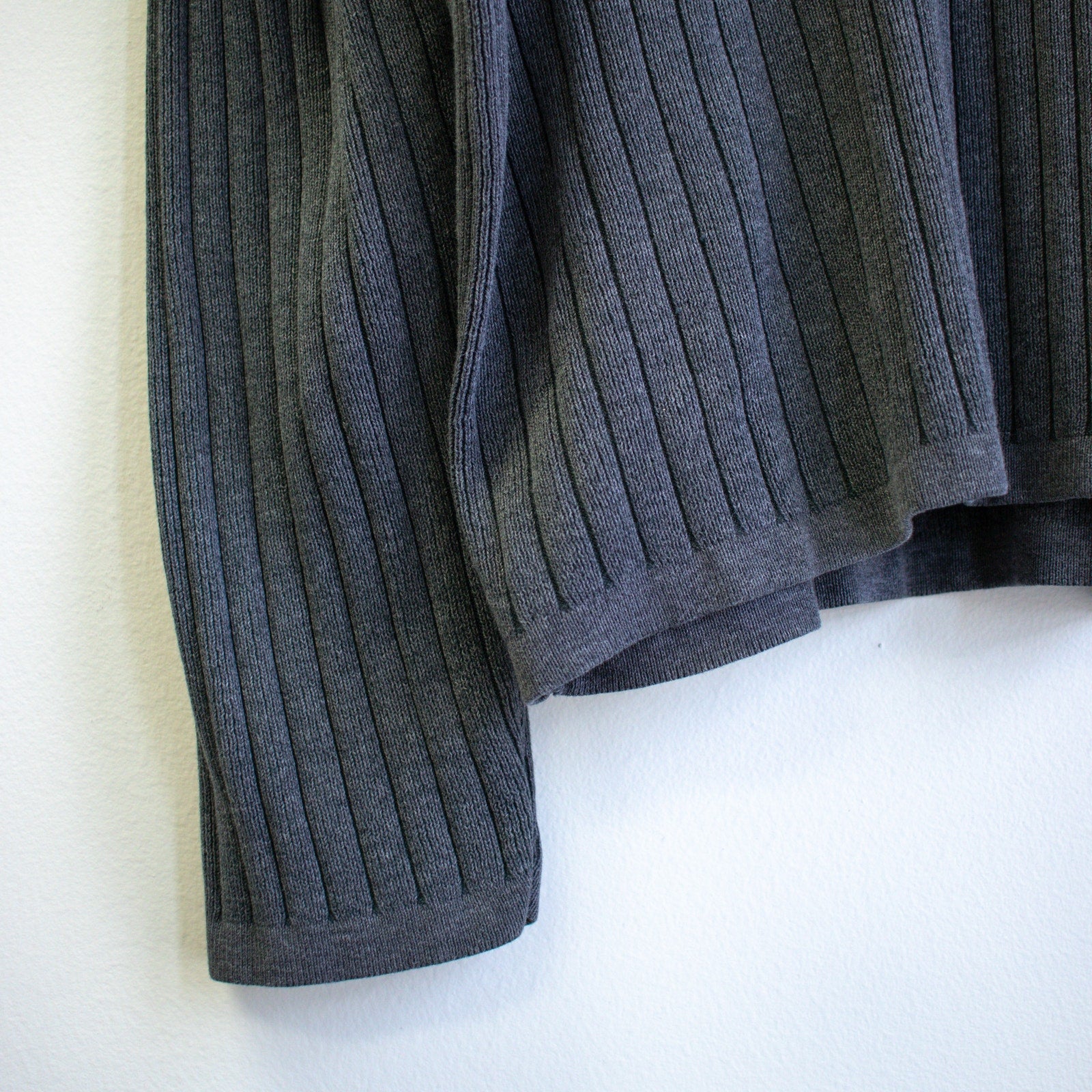 Vintage DKNY Jeans Charcoal Gray Ribbed Loose-Fit Sweater Size XXL