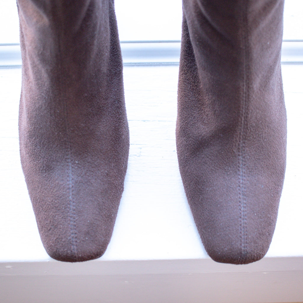 Studio Works Bohemian Brown Heeled Ankle Boots Size 9