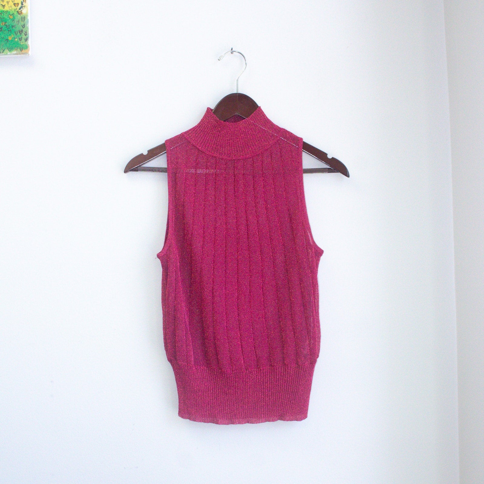 Laundry by Shelli Segall Sparkly Cranberry Top Size Small