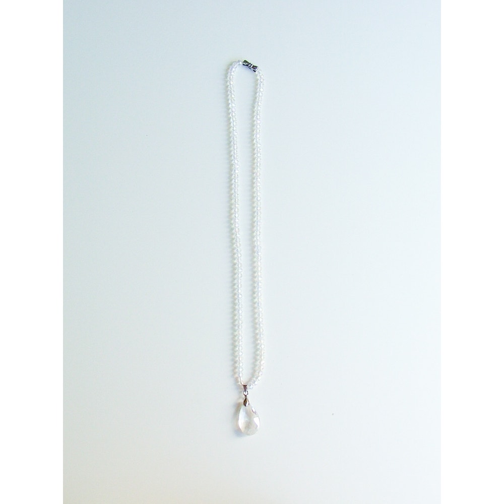 Sparkly Drop Beaded Pendant Necklace