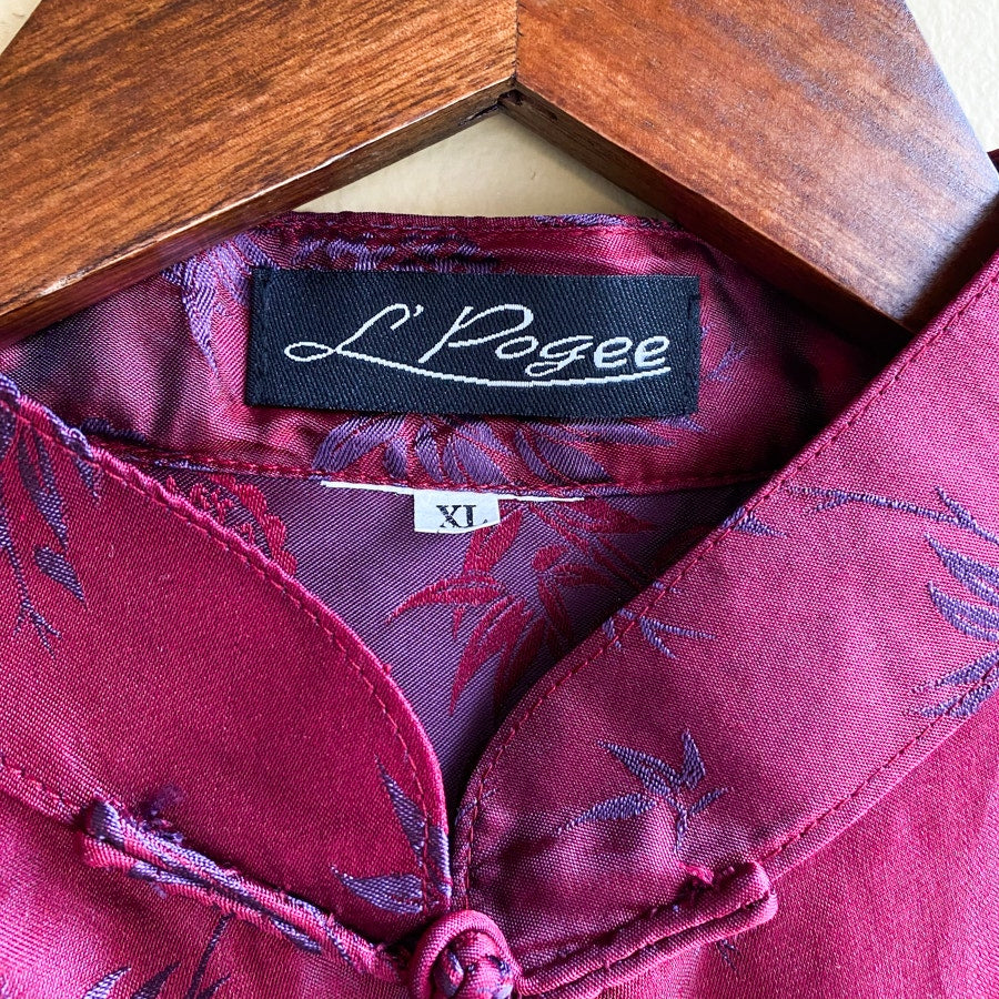 Cheong-Sam Top Red & Purple Size XL