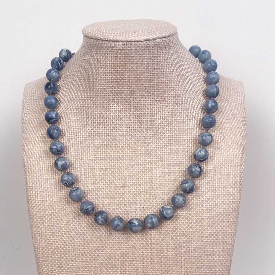 Blue Beaded Vintage Necklace