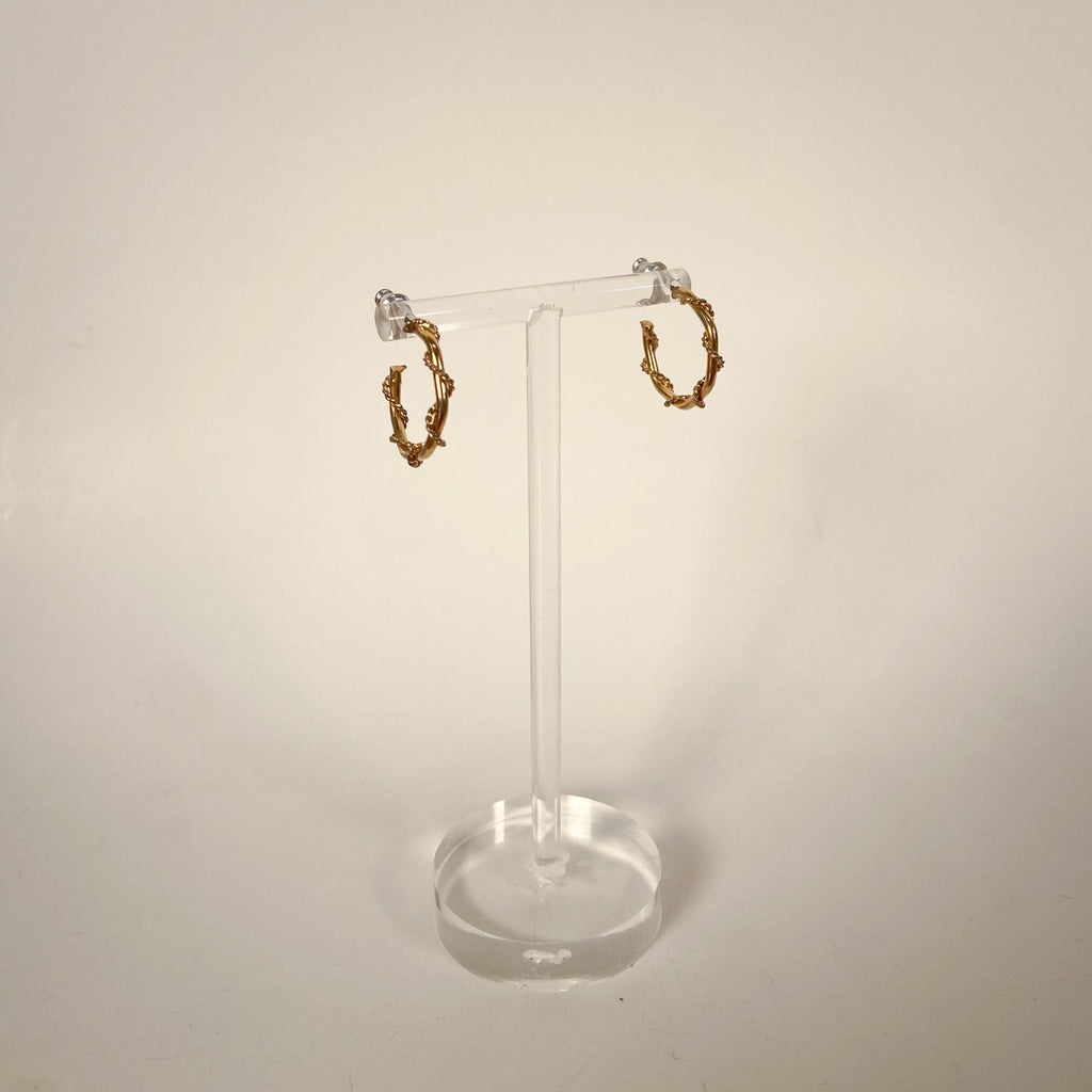 Vintage Twist Small Gold Hoops