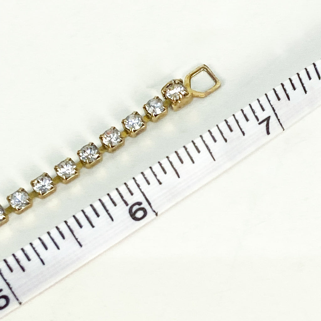Diamond Style Gold Tone Tennis Bracelet Vintage Jewelry