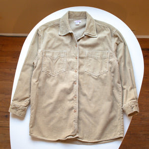 JL Plum Khaki Corduroy Button Up Size Small