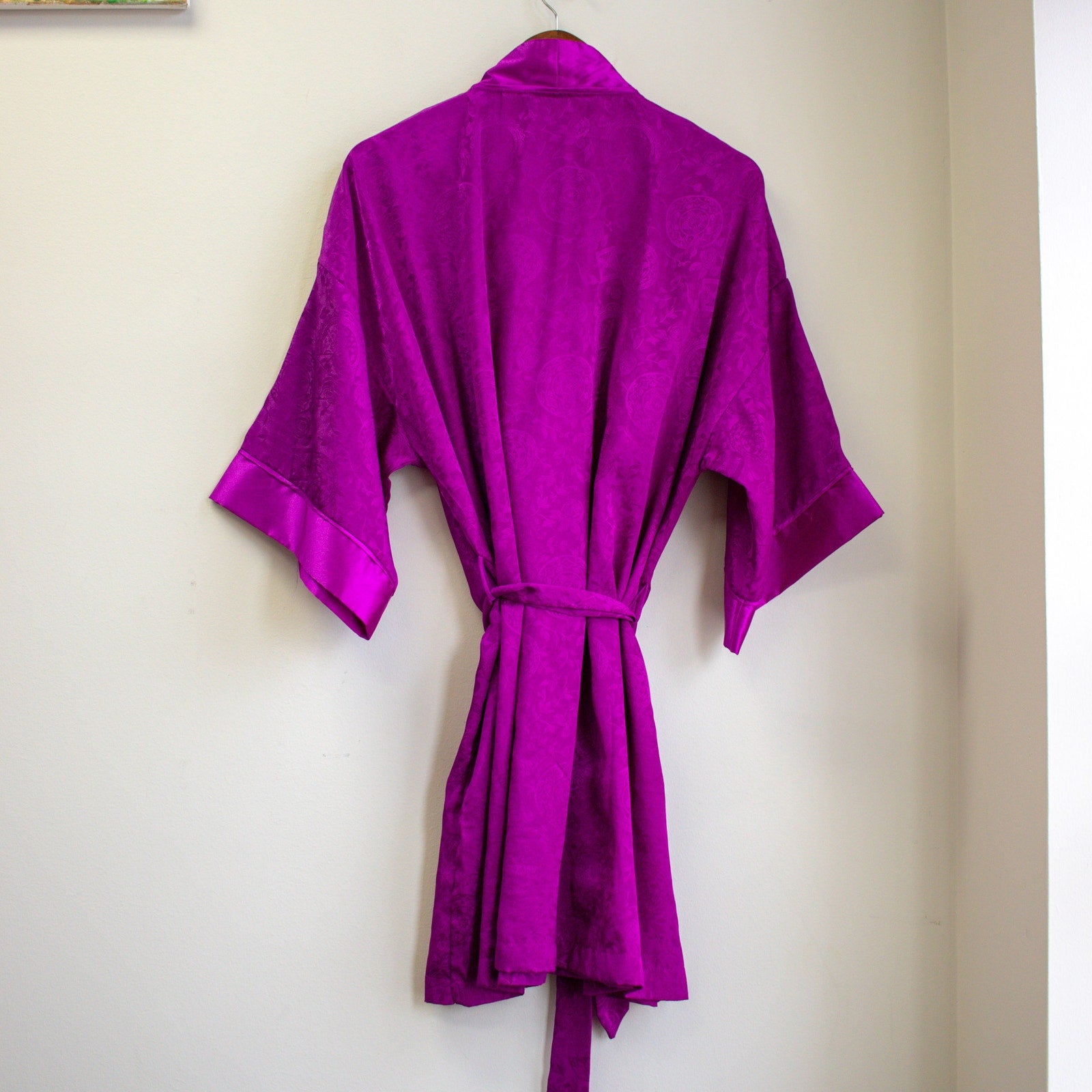 Victoria's Secret Magenta Floral Artisan Pajama Robe One Size Fits All