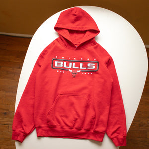 Red Chicago Bulls Vinyl Hoodie Size Small