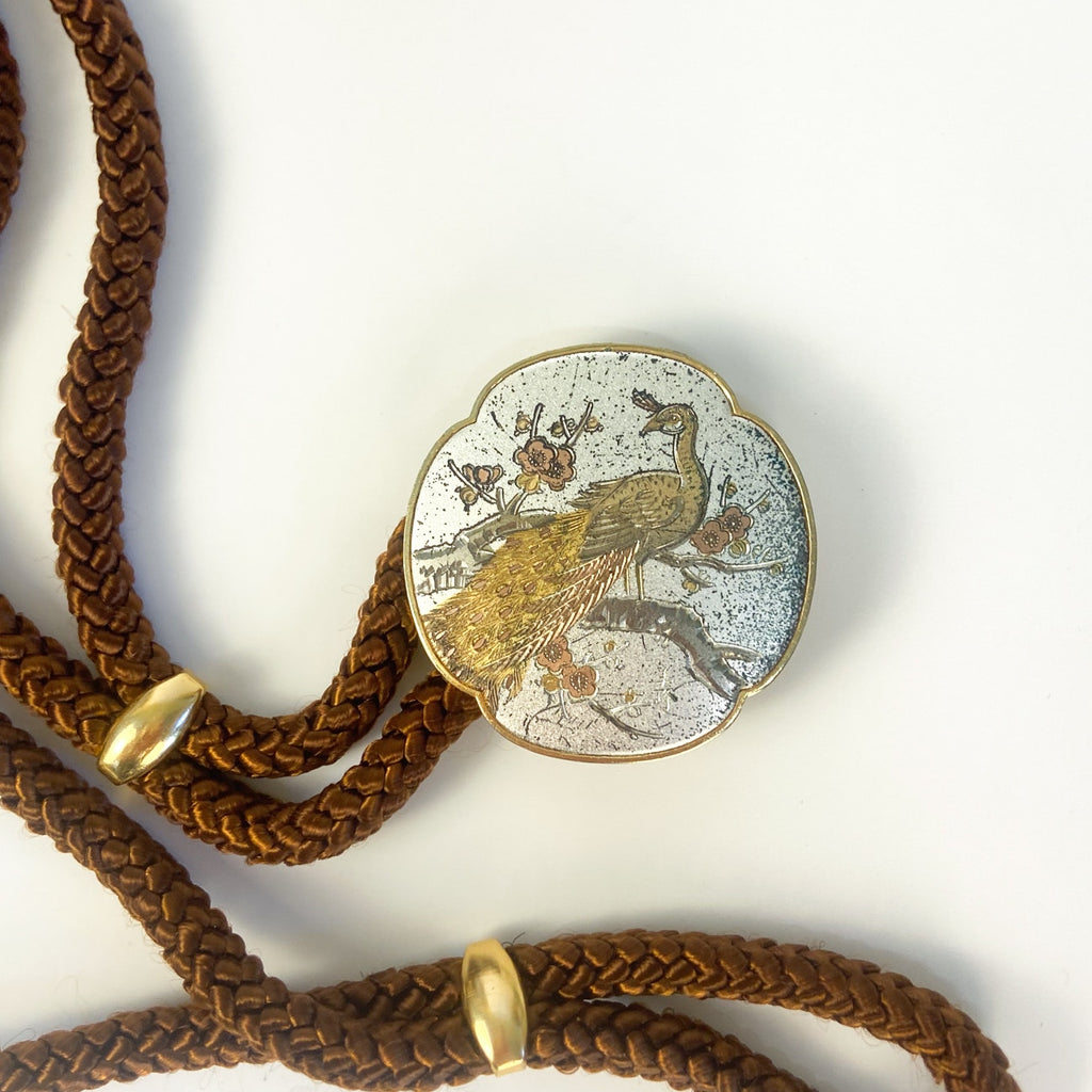 Vintage Rope Belt Peacock Buckle 38 inches Long