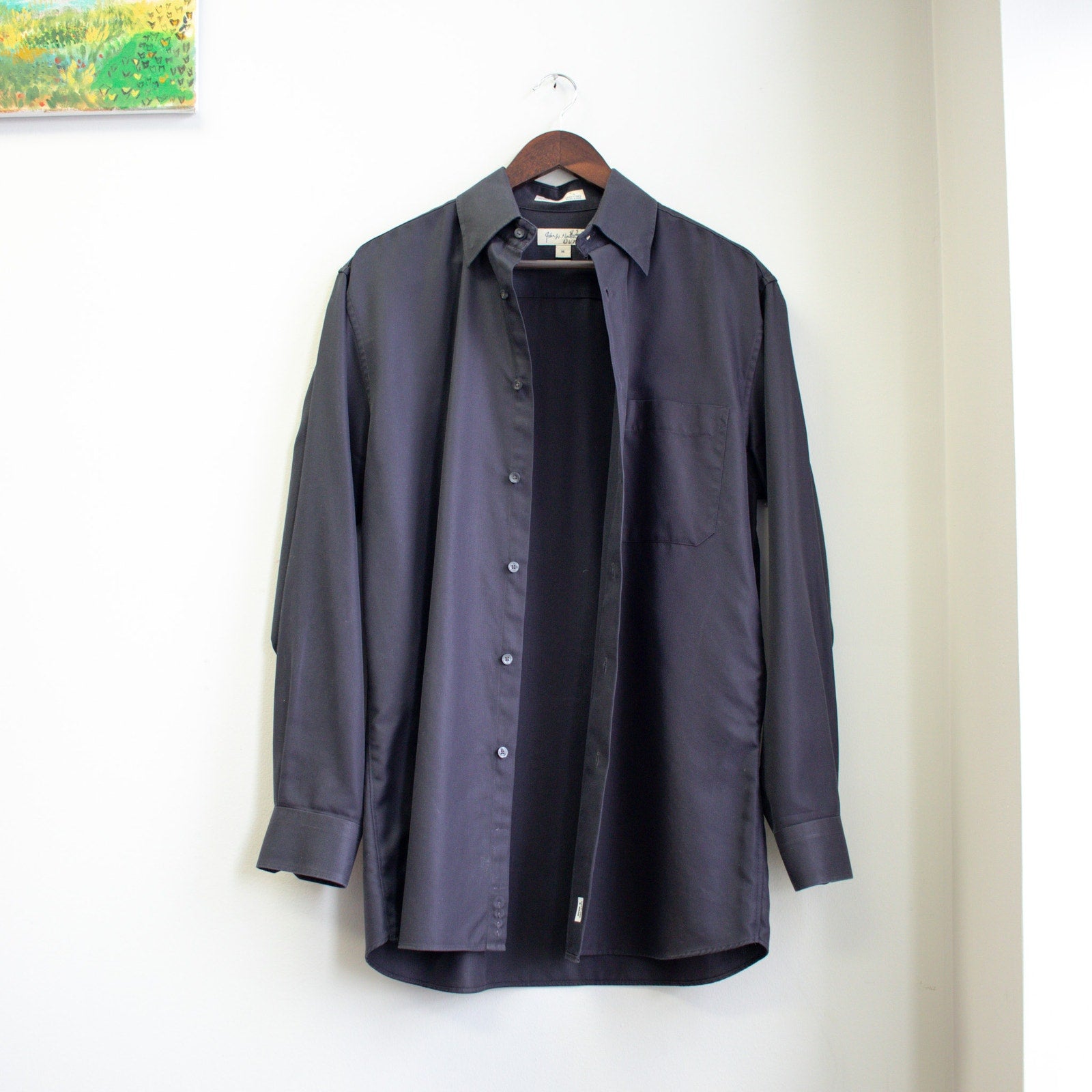 John W. Nordstrom Men's Medium Tailored Black Dress Shirt