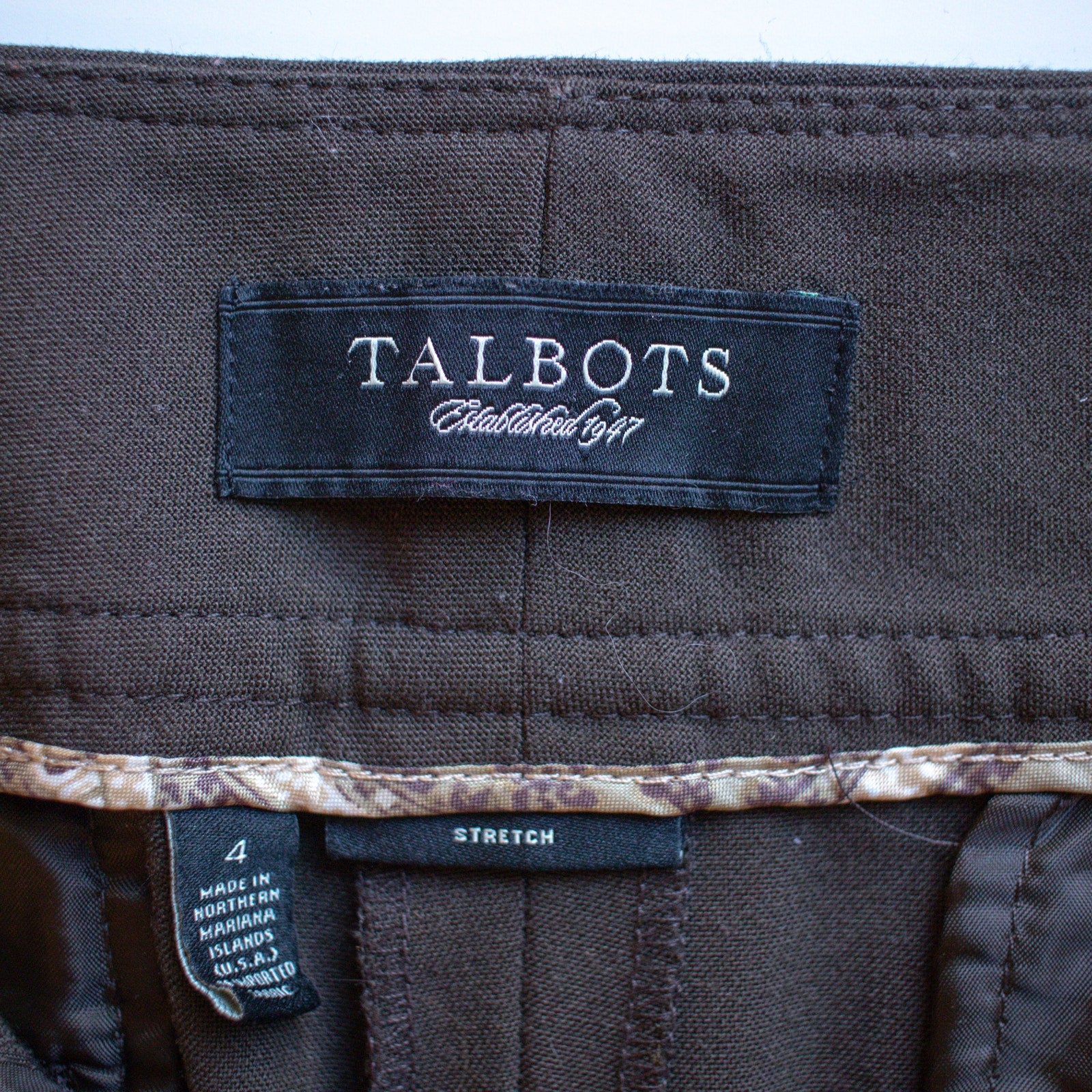 Talbots Stretch Brown Straight Fit Dress Pants Size 4