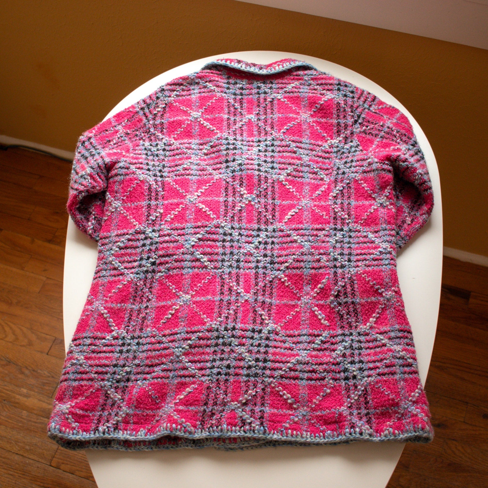 Sigrid Olsen Sport Pink and Blue Mid Length Lined Jacket Size Women's 1X