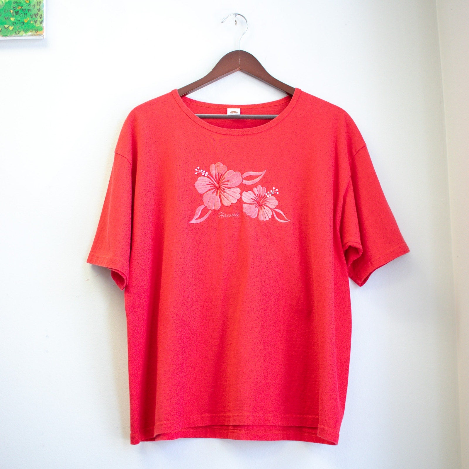 Sun International Hawaii Floral Embroidered T-Shirt Size X-Large
