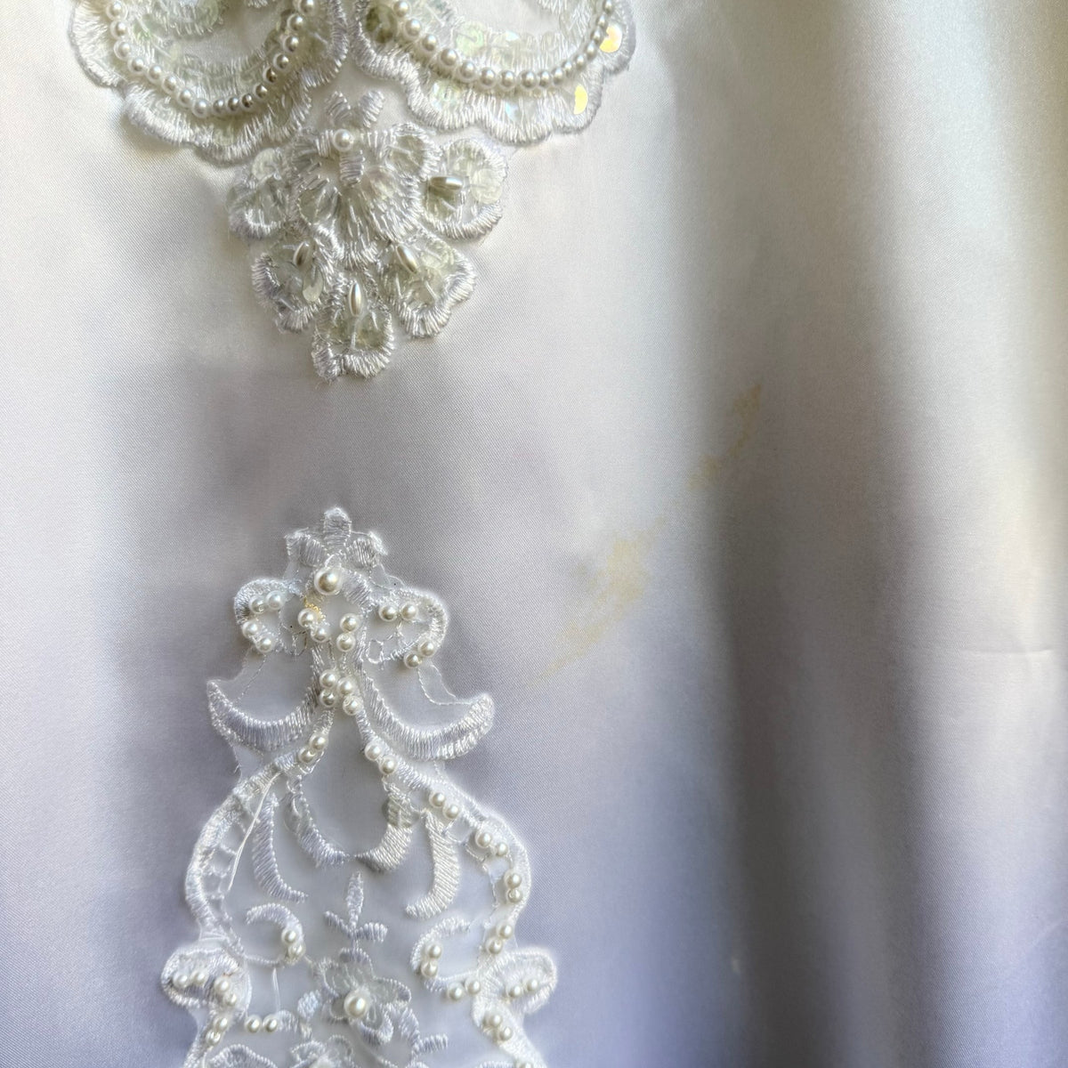 Wedding Dress 1980s Puff Sleeve Open Back Dress