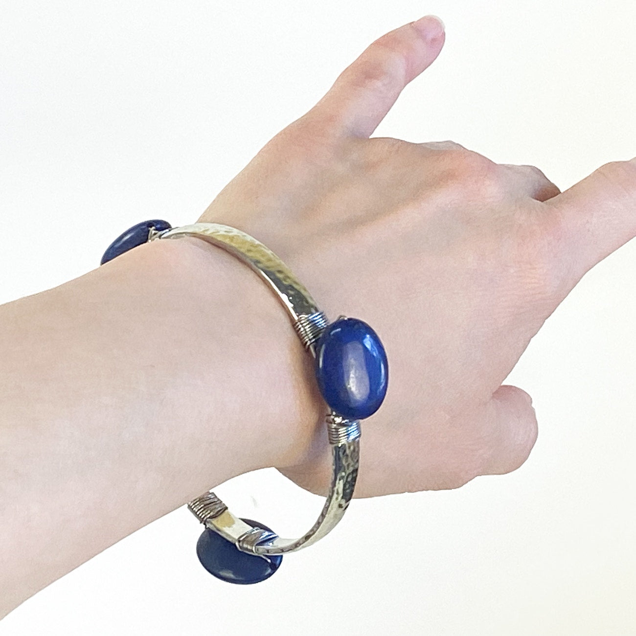 Wire-Wrapped Sodalite Bangle