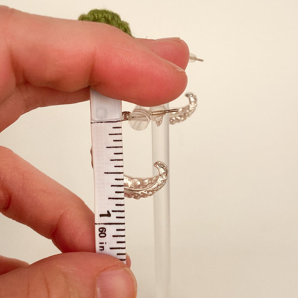 Sterling Silver Chunky Hammered Hoops