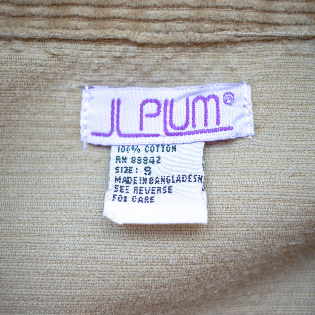JL Plum Khaki Corduroy Button Up Size Small