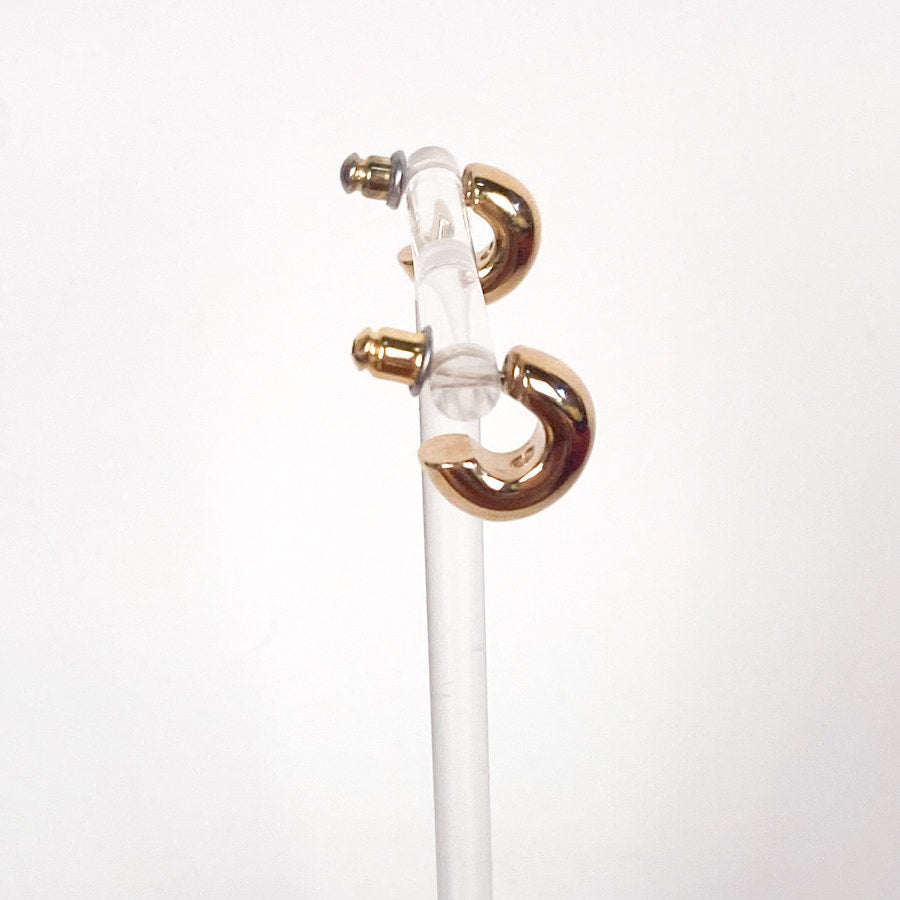 Chunky Gold Plated Hoops with 14kt Gold Posts