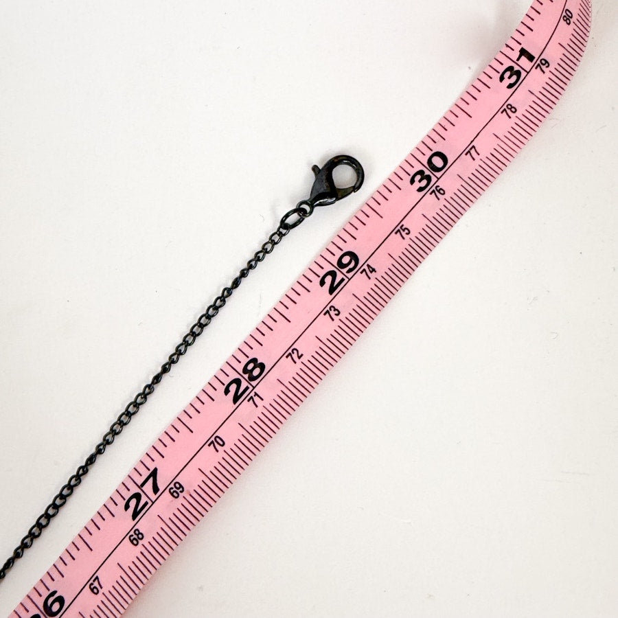 Purple Beaded Tassel Chain Necklace