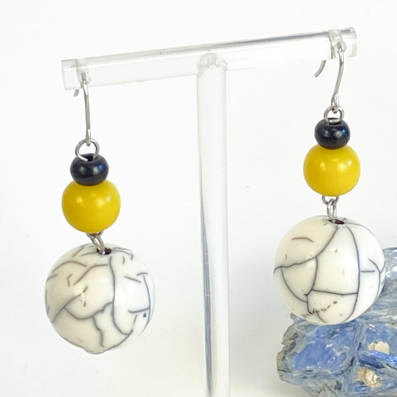 Statement Earrings 80s Colorful Beaded Dangly Earrings