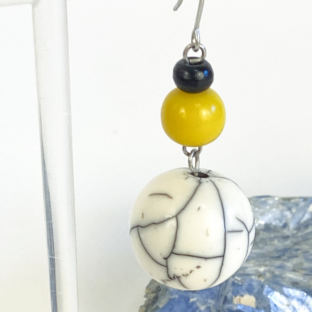 Statement Earrings 80s Colorful Beaded Dangly Earrings