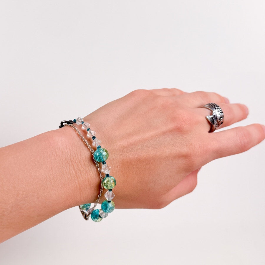 Delicate Blue Beaded Bracelet