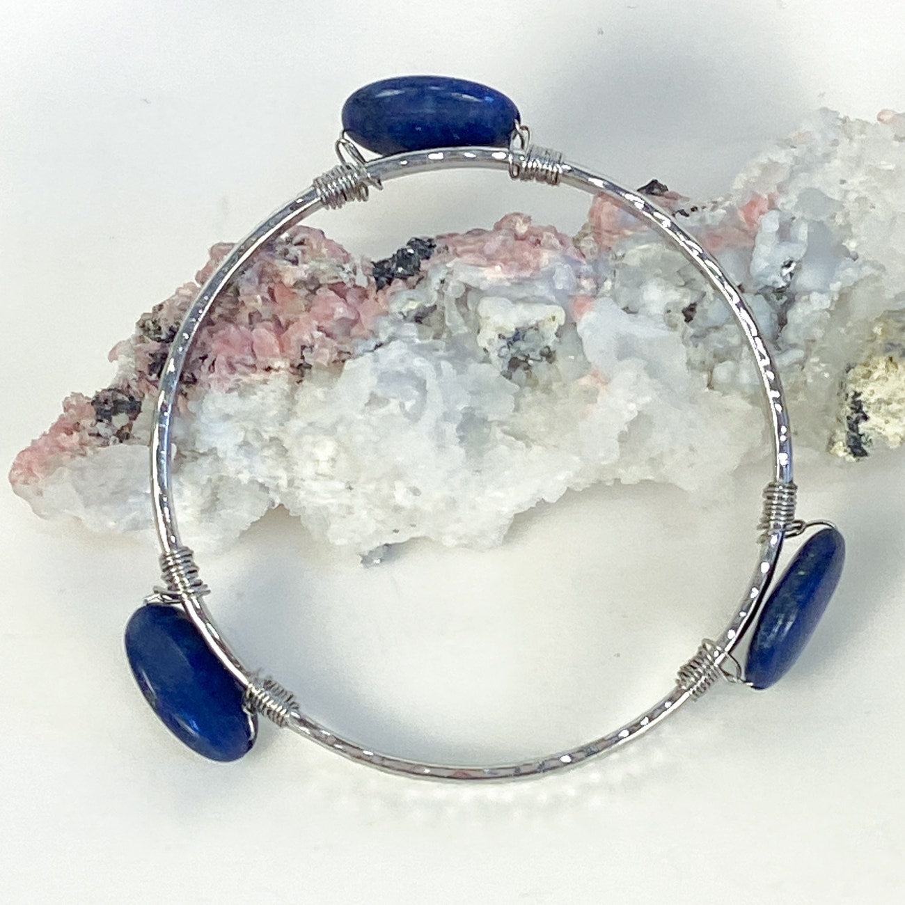 Wire-Wrapped Sodalite Bangle
