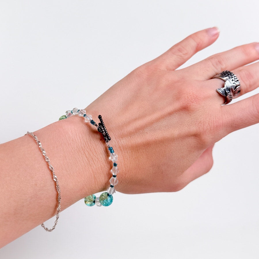 Delicate Blue Beaded Bracelet