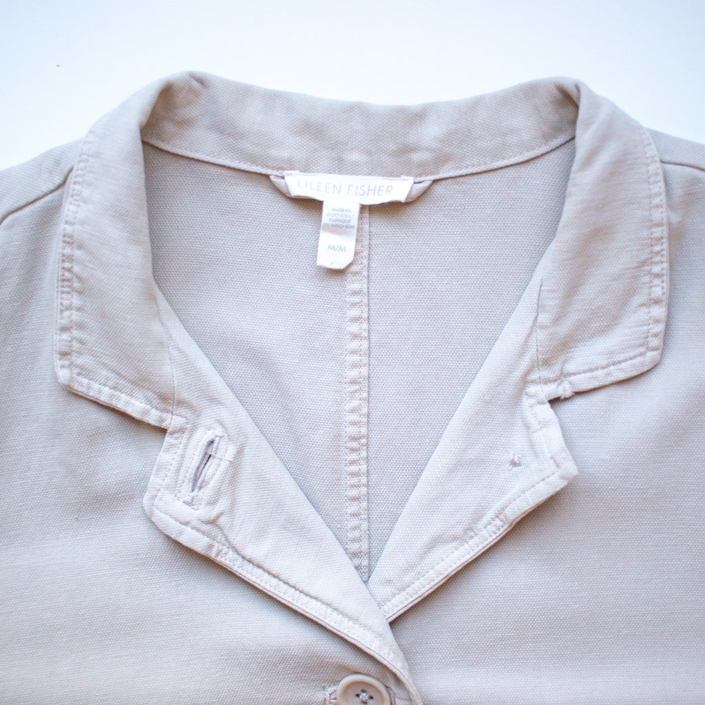 Eileen Fisher Khaki Oversized Chore Coat Size Medium