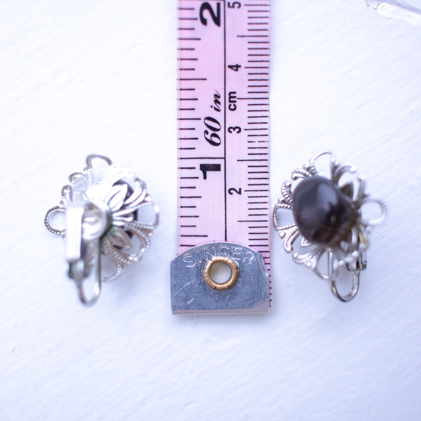 Vintage Amber Stone Clip-on Earrings