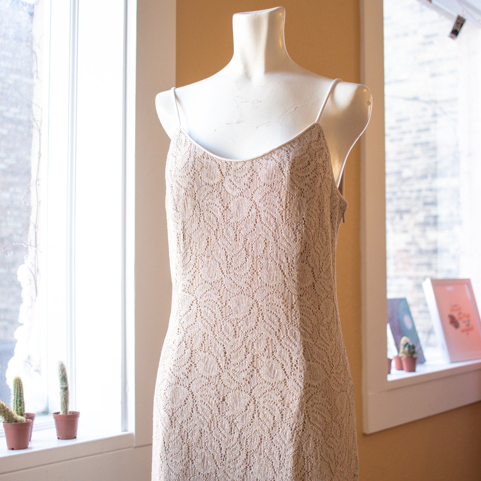 Vintage Strappy Gold Gown Size 8