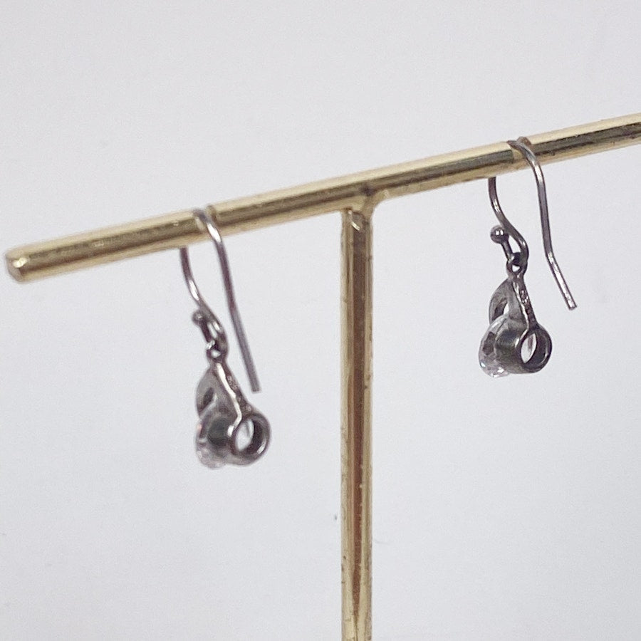 Sterling Silver 'Diamond' Drop Earrings