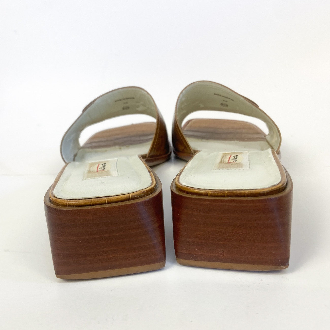 Talbots Brown Leather Block Heel Sandal Size 8